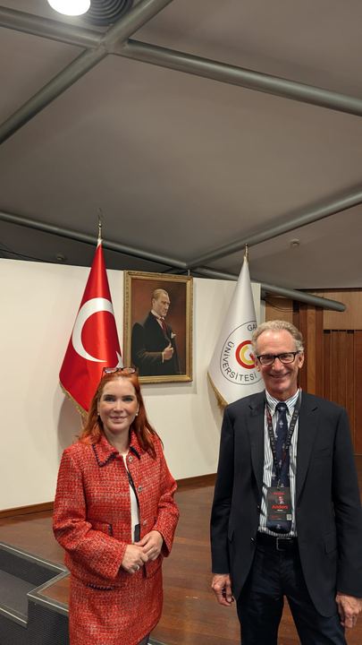 In the Aydın Doğan auditorium before the opening