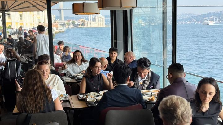 Lunch on the terrace above the Bosphorus