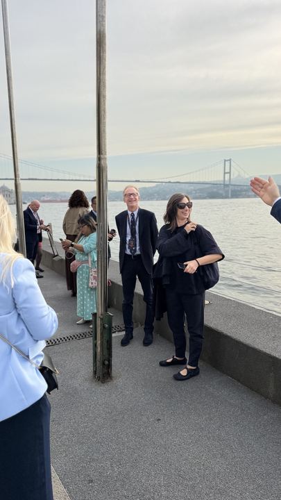 Delegates on the waterfront before the opening
