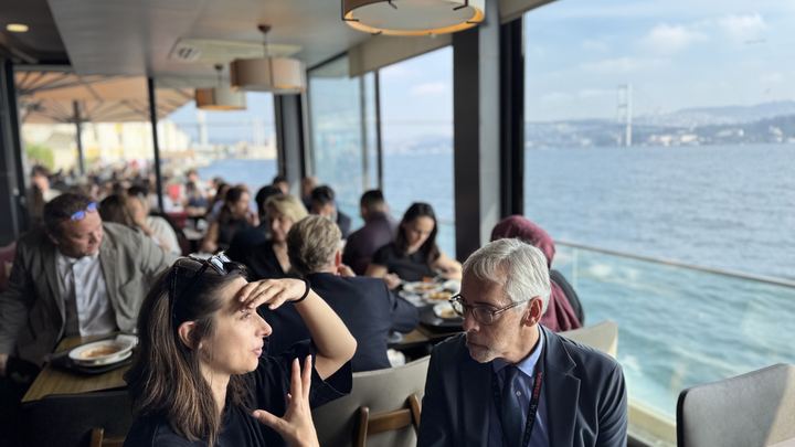 Lunch with the Bosphorus Bridge behind