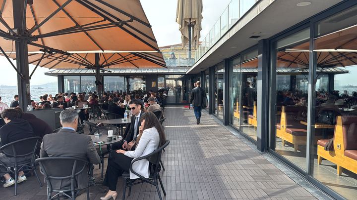 Lunch on the terrace above the Bosphorus