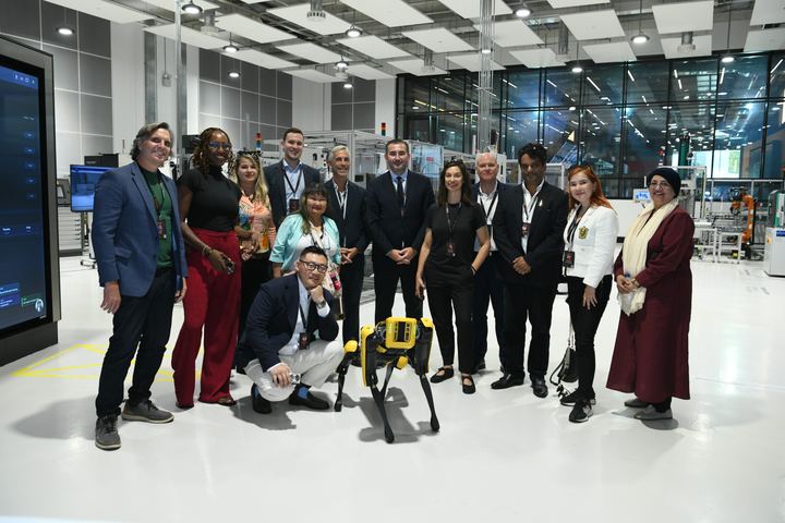 The delegation at MEXT, with Spot