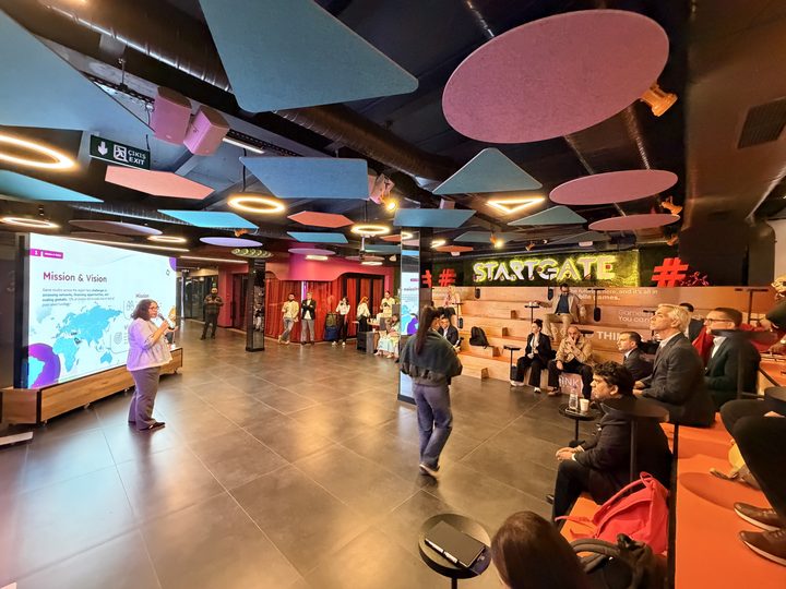 The StartGate auditorium during the welcome