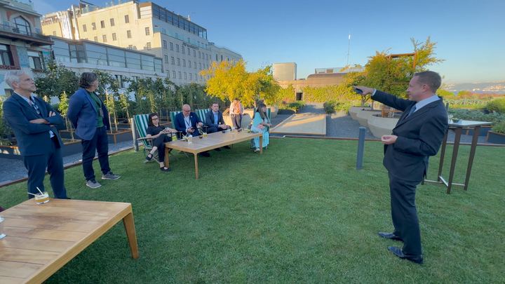 Samuel Linder on the rooftop farm that feeds the hotel