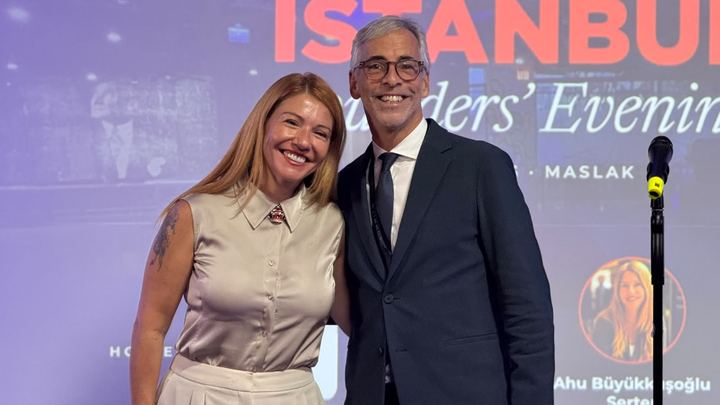 Ahu Büyükkuşoğlu Serter and Russ Shaw CBE at the Founders’ Evening