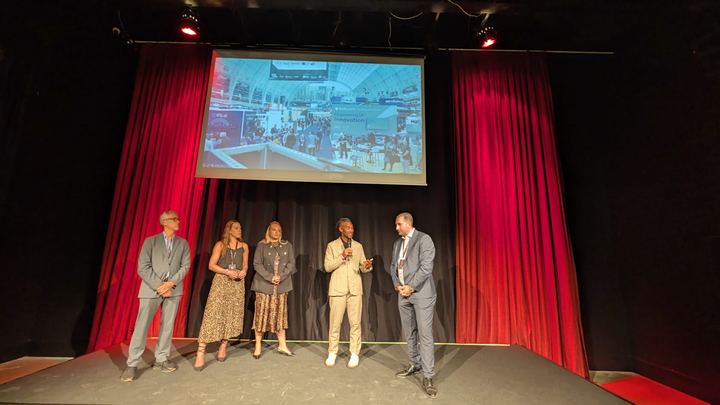 London Tech Week’s hosts with Russ Shaw CBE on stage at DasDas