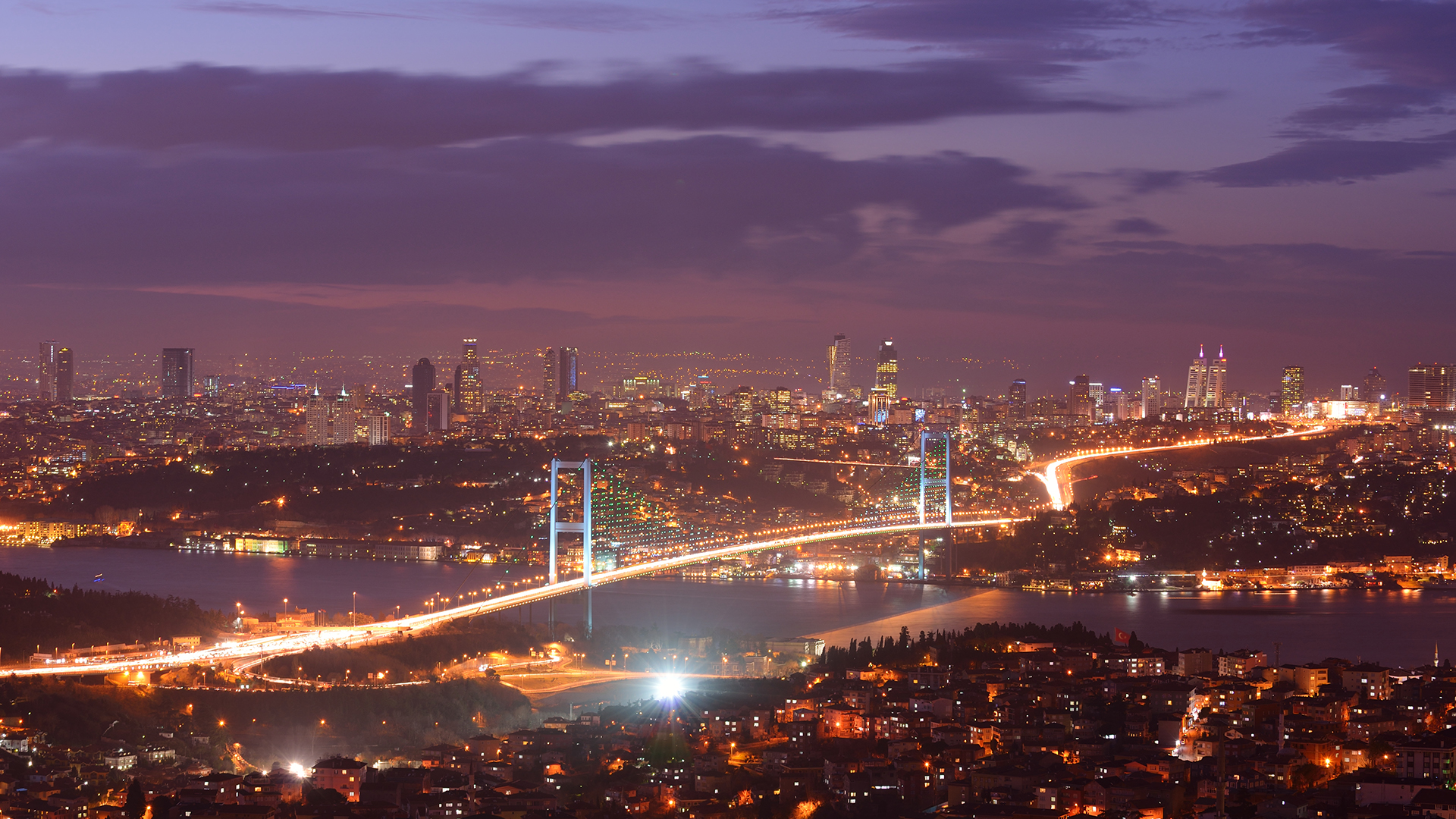 The Bosphorus and the Istanbul skyline